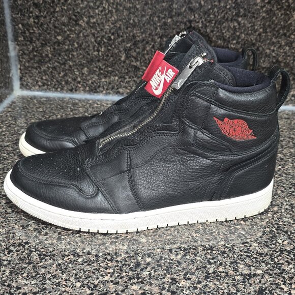 Size 10.5 - Air Jordan 1 Retro Zip High Black W- - Picture 1 of 9